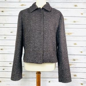 Strenesse Blue Wool Tweed Blend Waist Jacket